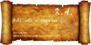 Kövér Ambrus névjegykártya