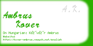 ambrus kover business card